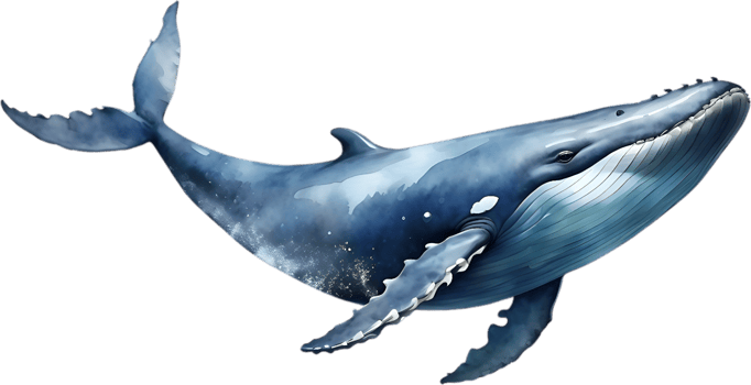 AI generated A whale soaring in the air. Ai-Generated png