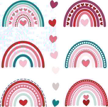 heart rainbow collection vector