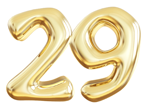 Gold 3d number 29 png