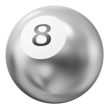 Ball Silver 3D Icon Number 8 png
