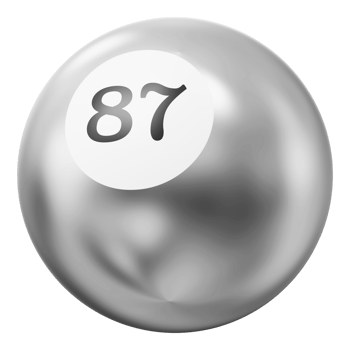Ball Silver 3D Icon Number 87 png