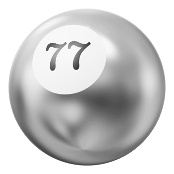Ball Silver 3D Icon Number 77 png