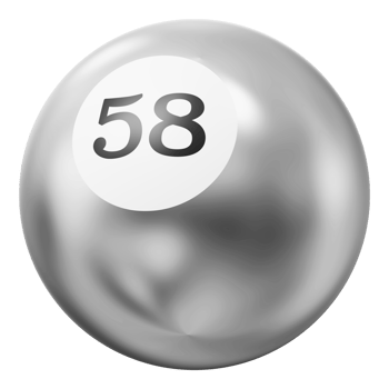 Ball Silver 3D Icon Number 58 png