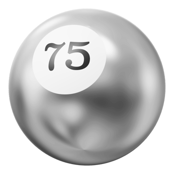 Ball Silver 3D Icon Number 75 png