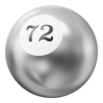Ball Silver 3D Icon Number 72 png