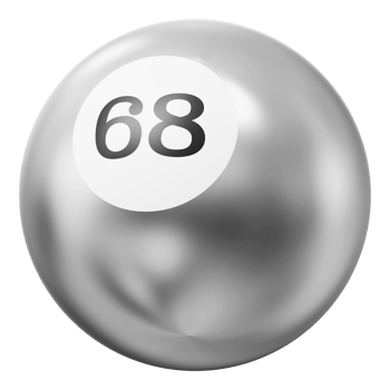 Ball Silver 3D Icon Number 68 png
