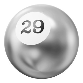 Ball Silver 3D Icon Number 29 png