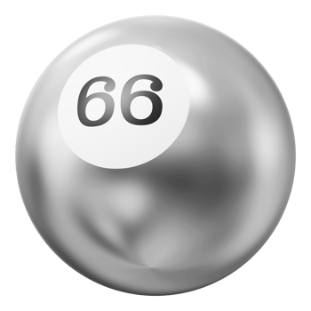 Ball Silver 3D Icon Number 66 png