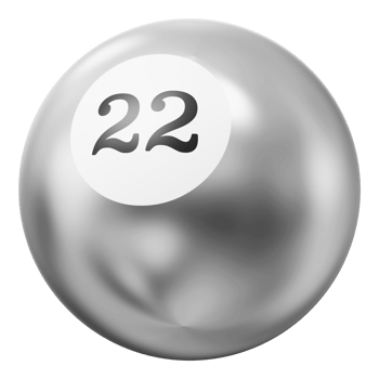 Ball Silver 3D Icon Number 22 png
