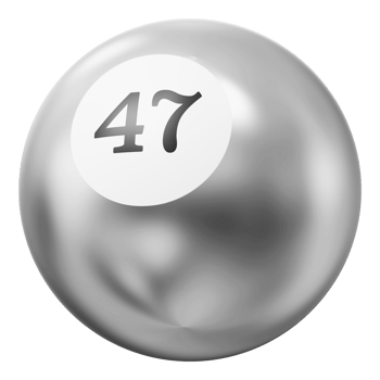 Ball Silver 3D Icon Number 47 png