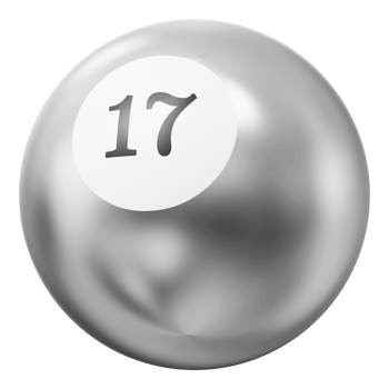 Ball Silver 3D Icon Number 17 png
