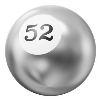 Ball Silver 3D Icon Number 52 png