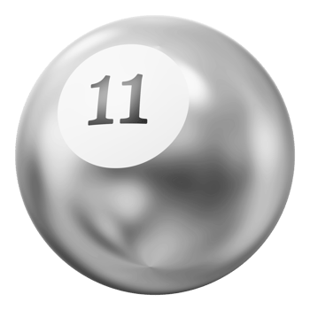 Ball Silver 3D Icon Number 11 png