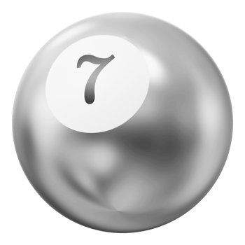 Ball Silver 3D Icon Number 7 png