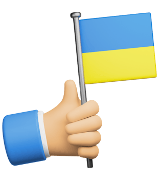 3d illustration hand holding national flag of ukraine png