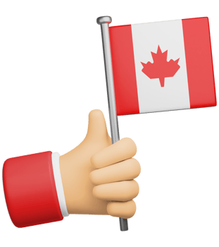 3d illustration hand holding national flag of cannada png