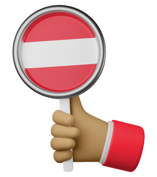 3d illustration hand holding national flag of austria png