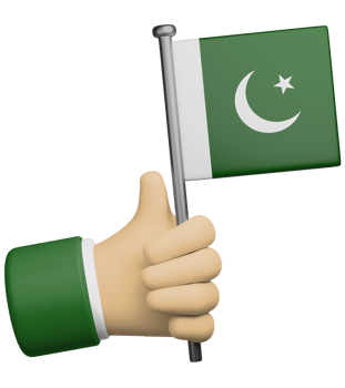 3d illustration hand holding national flag of pakistan png