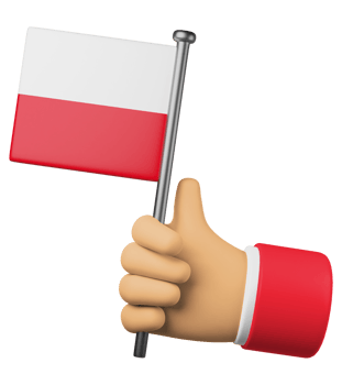 3d illustration hand holding national flag of poland png