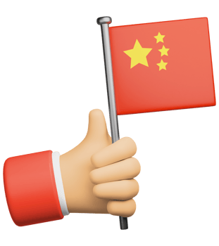 3d illustration hand holding national flag of republic china png