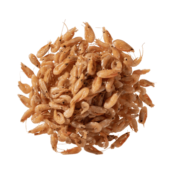 AI generated Floating Of Brown Dried Shrimp Ebi, Isolated Transparent Background png