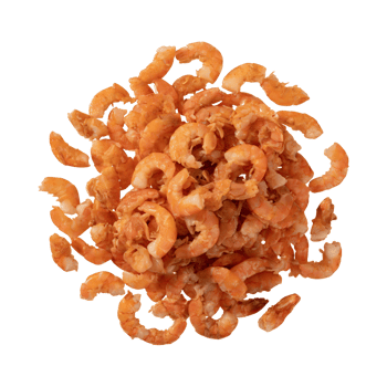 AI generated Floating Of Brown Dried Shrimp Ebi, Isolated Transparent Background png