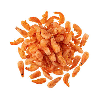 AI generated Floating Of Brown Dried Shrimp Ebi, Isolated Transparent Background png