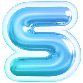 Blue letter S font 3d render png