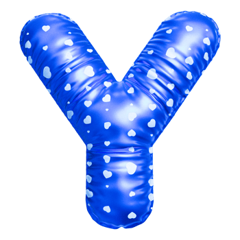 Blue letter Y font 3d render png