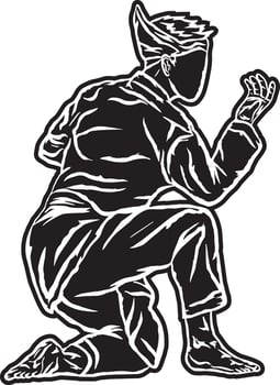silhouette pencak silat fighter vector