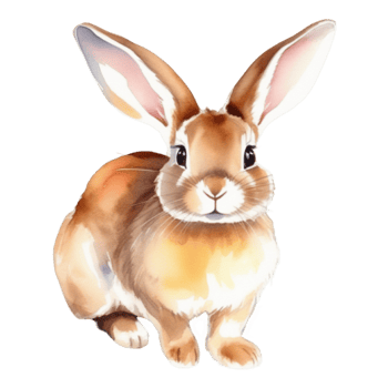 Cute rabbit watercolor illustration clipart png