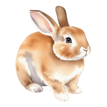 Cute rabbit watercolor illustration clipart png