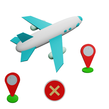 3 D illustration of cancelled flight status icon png