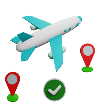 3 D illustration of on time flight status png