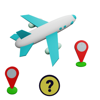3 D illustration of unknow flight status icon png