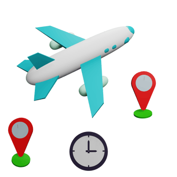 3 D illustration of delayed flight status png