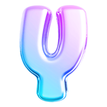 Red letter Y font 3d render png