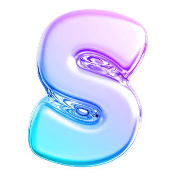 Gradient letter S font 3d render png