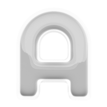 Silver letter A font 3d render png