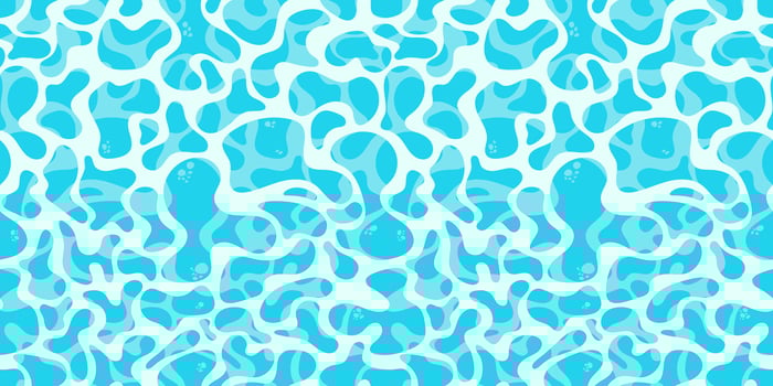 water surface seamless pattern, rippled water reflections, pool backdrop, flat cartoon sea background style, water surface beach or pool party texture, vector illustration