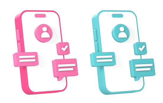 3d online chat using smartphone or phone icon illustration for UI UX web mobile apps social media ads design png