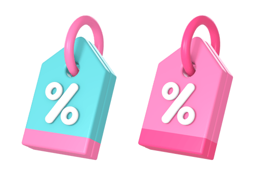 simple 3d price tag with promo sale discount percentage icon illustration for UI UX web mobile apps social media ads png