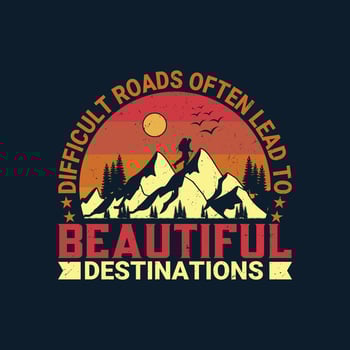 Mountain air, heart's pure inspiration T-shirt Design. vector