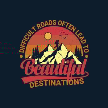 Mountain air, heart's pure inspiration T-shirt Design. vector