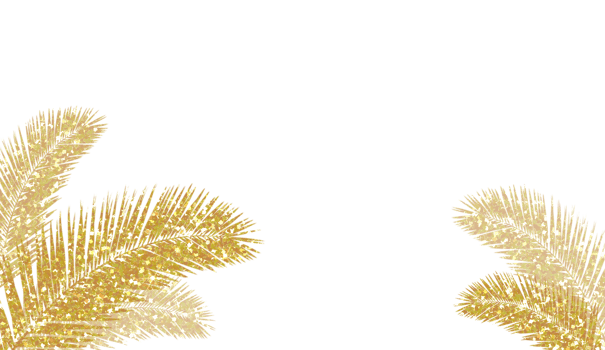 Palm leaves yellow glitter background. Palm leaves on transparent backgrounds. Design for decorating,background, wallpaper, illustration png