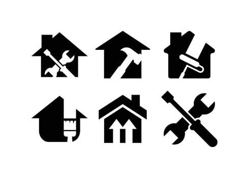 Home improvement icon silhouette design isolated vector
