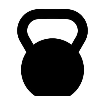 Kettlebell black vector icon isolated on white background