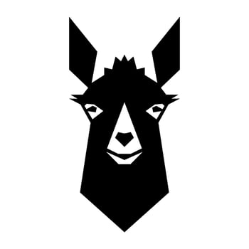 Llama black vector icon isolated on white background
