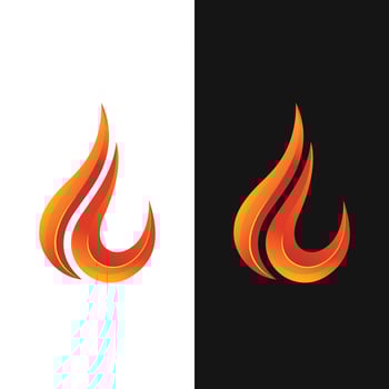 Fire logo flame burning design symbol vector