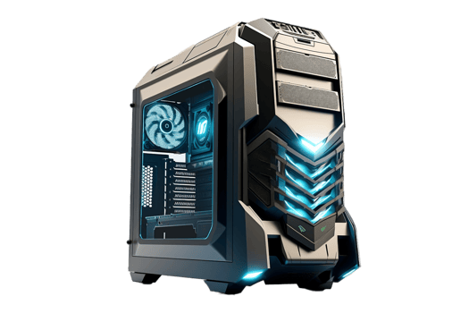 AI generated Gaming PC with Transparent Background. AI png